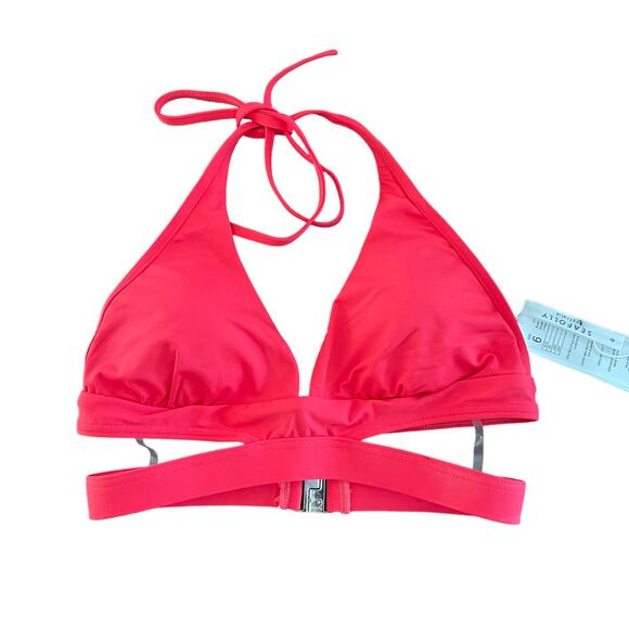Seafolly Halter Bra Bikini Top Only Womens 2 Chilli Red Swimwear Beach Vacation - Picture 1 of 6